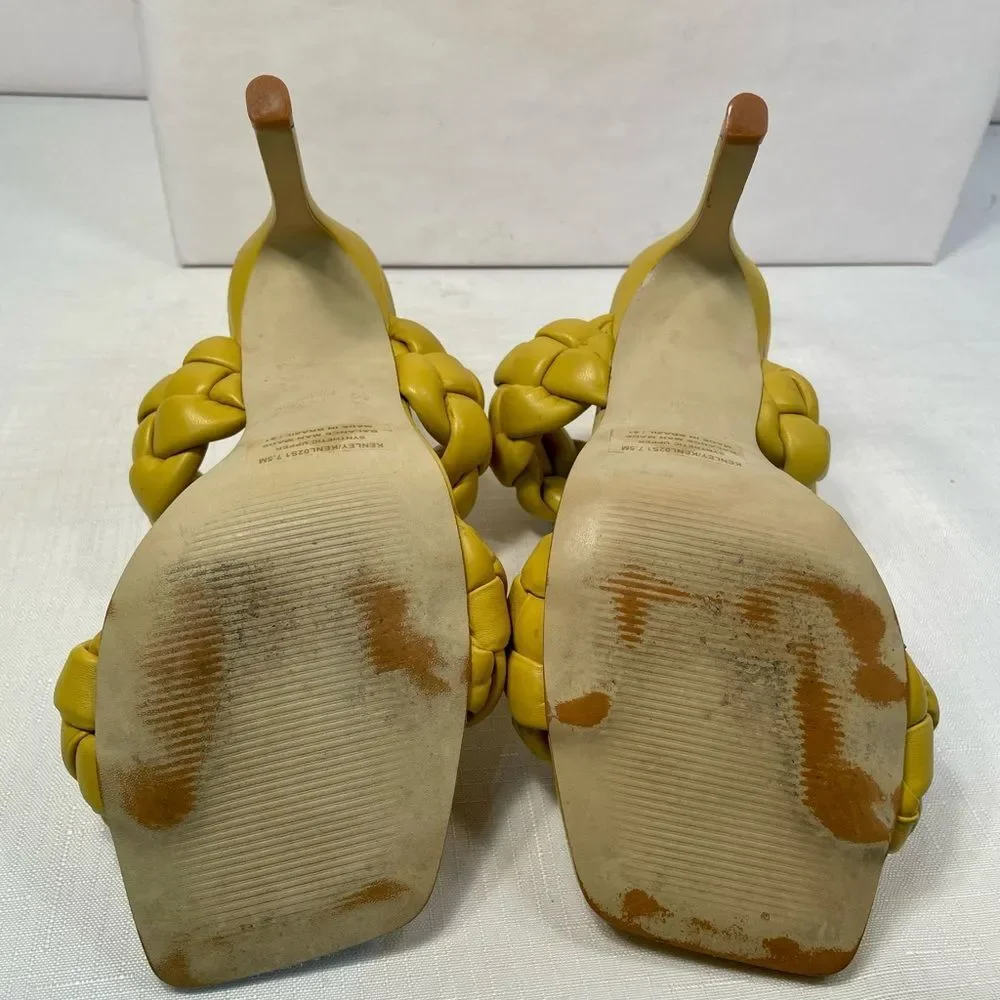 Steve Madden Mustard Yellow Braided Women's Sandals Size 7.5 - Picture 7 of 7